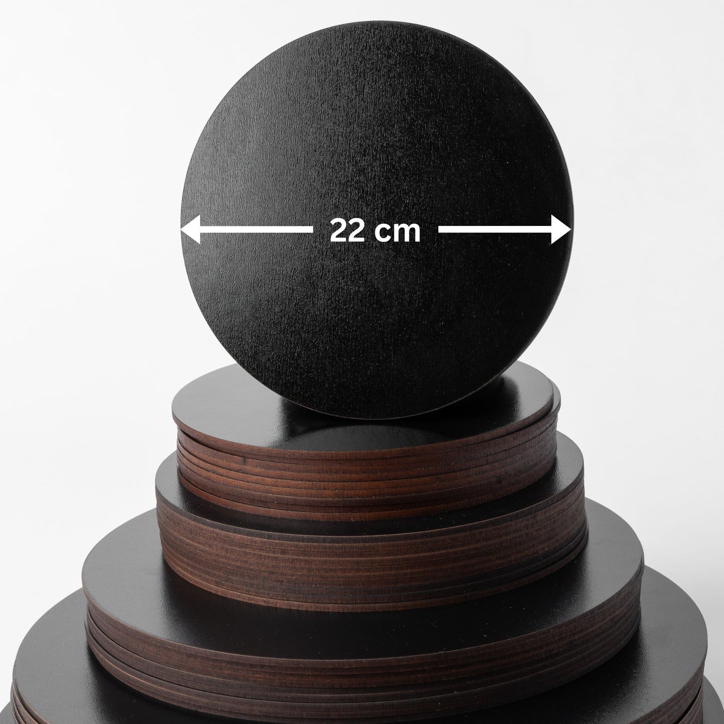 3MM, MDF, BLACK, ROUND,  Plain Wooden Boards