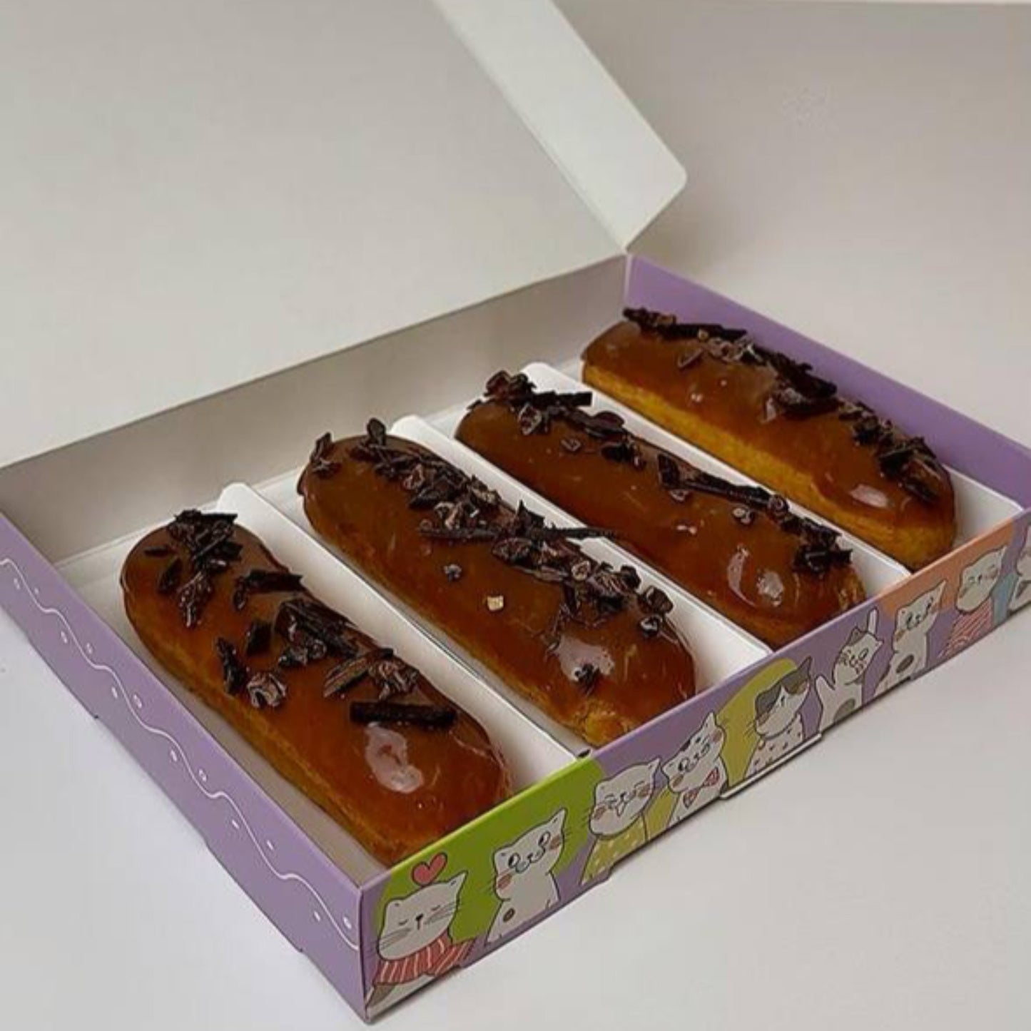 White U-Card 4 x 13.5 x 2 cm tray for Eclair, Set of 20