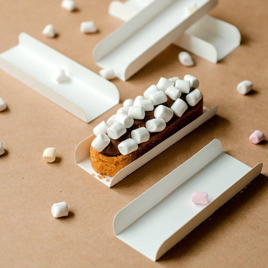 White U-Card 4 x 13.5 x 2 cm tray for Eclair, Set of 20