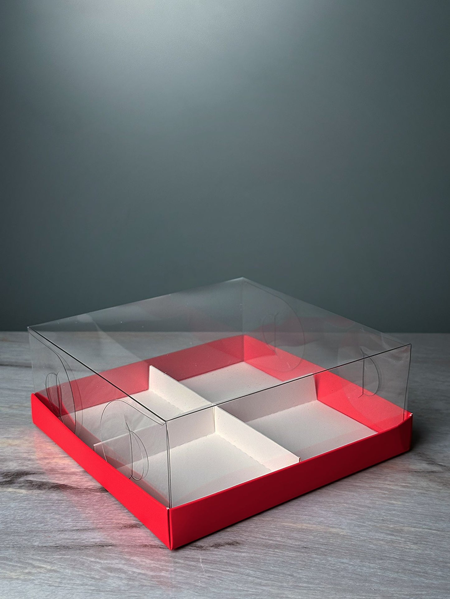 Transparent box for 4 mini cakes, CB17177MC