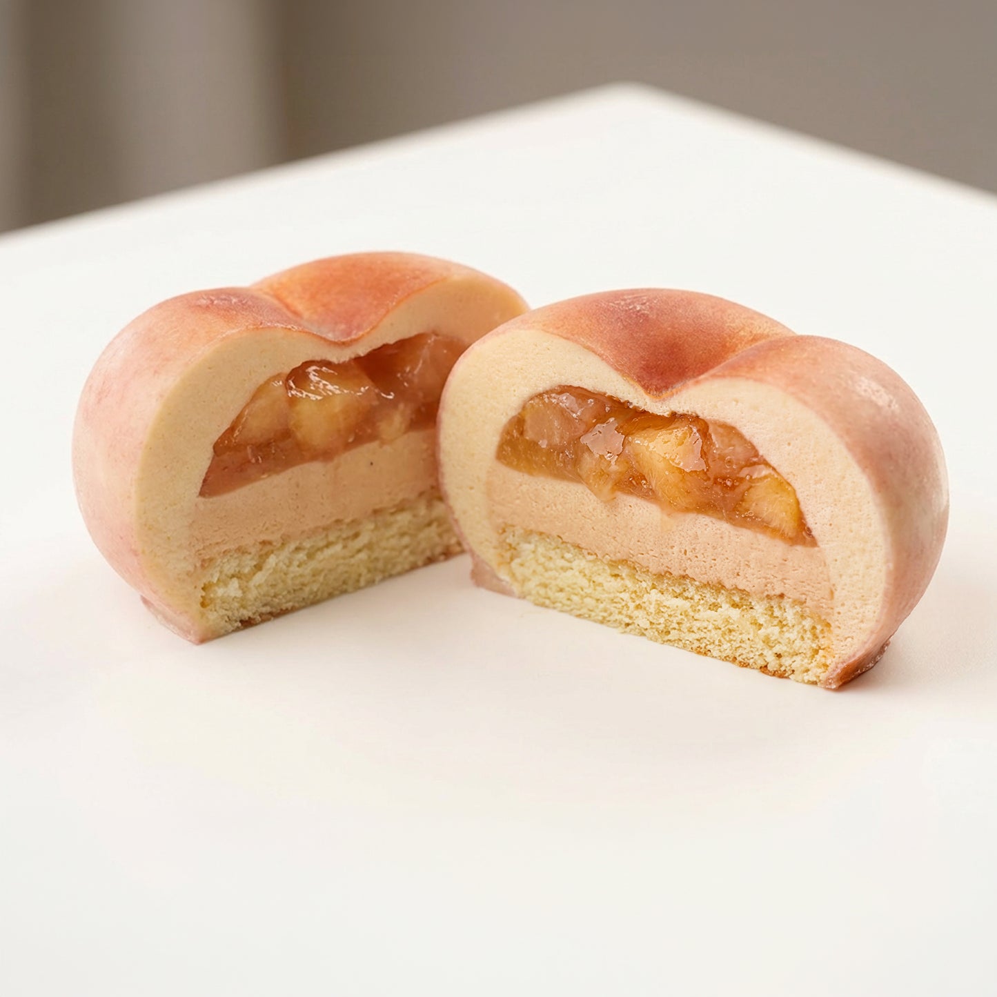 Realistic Flat Peach Silicone mould, HM298