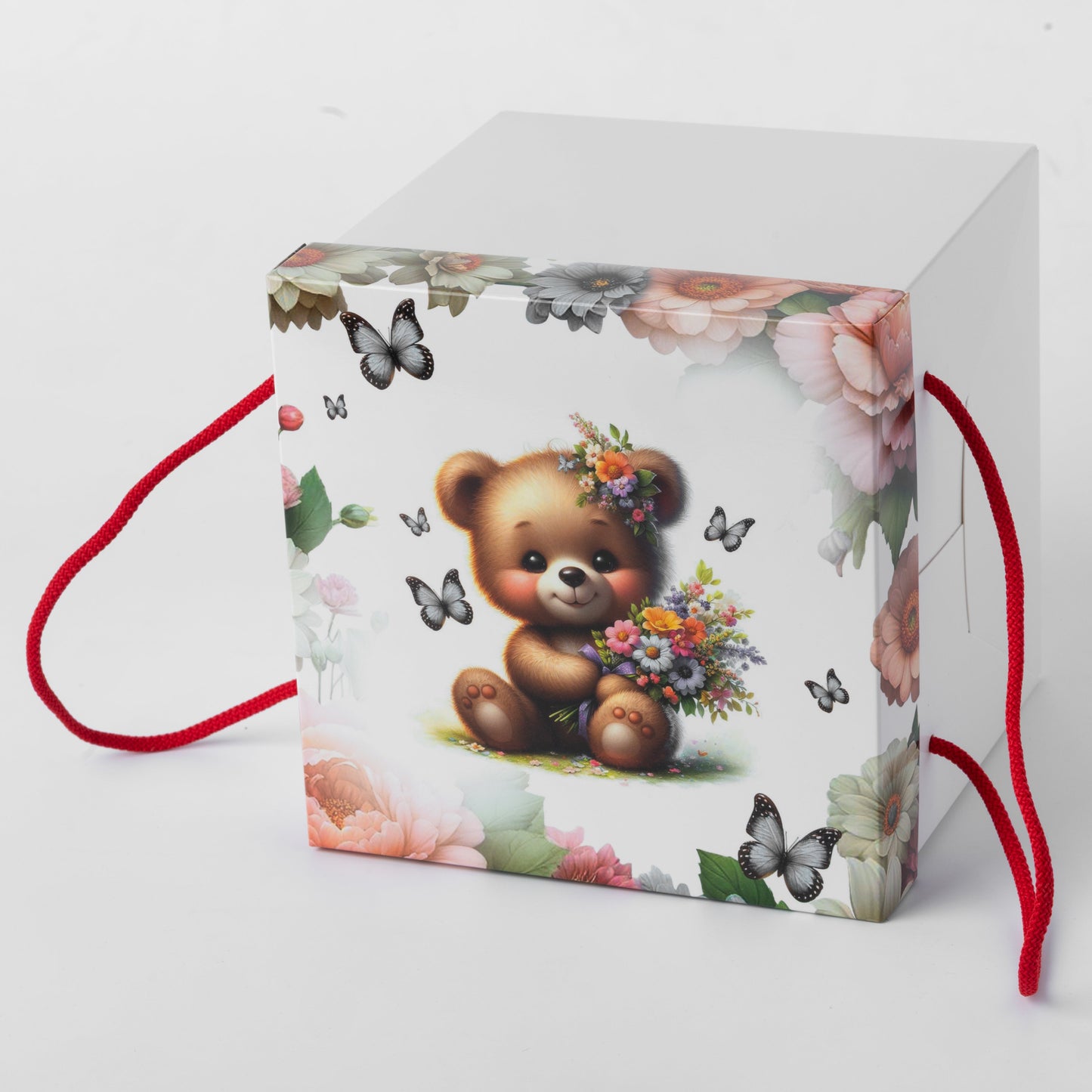 Windowed White Cake Box 17 x 17 x 17 cm with Handles