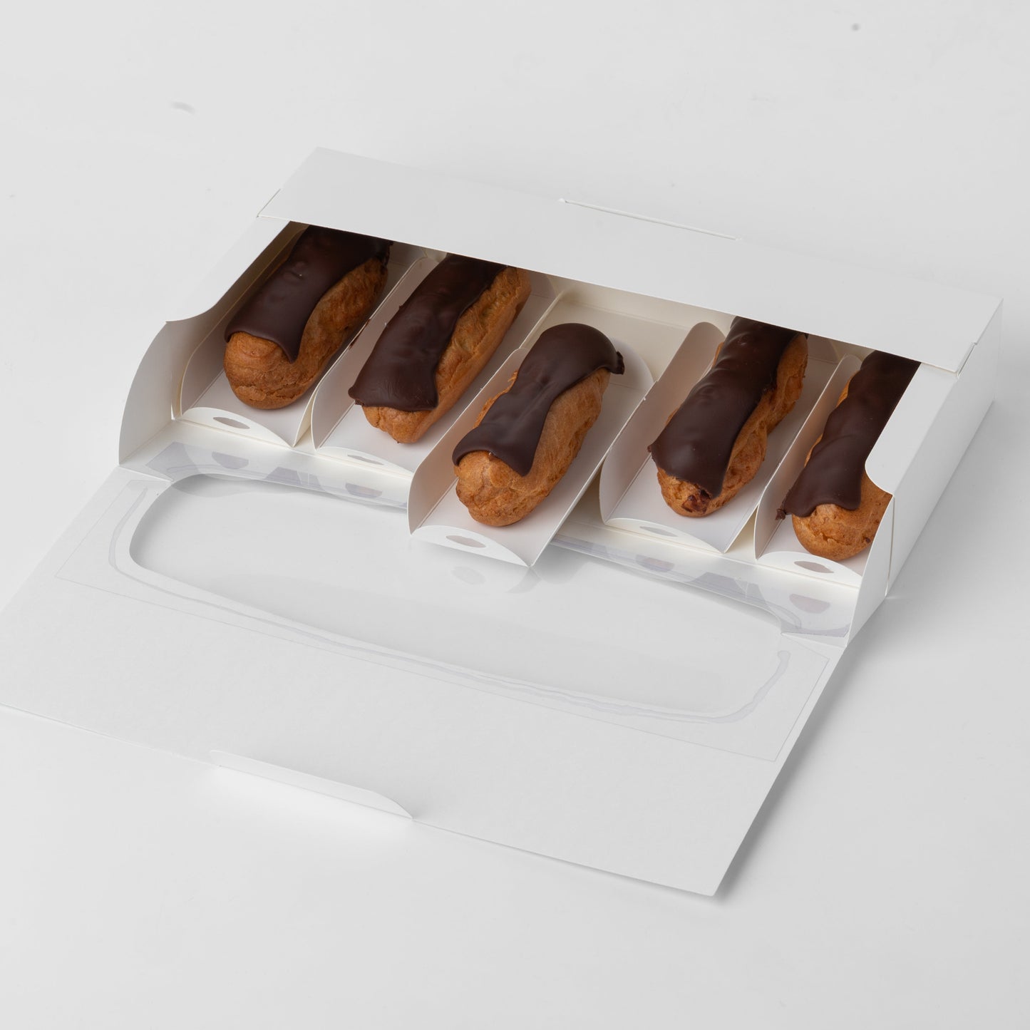 Windowed Eclair / Cakeslice box with insert, CB31145W10