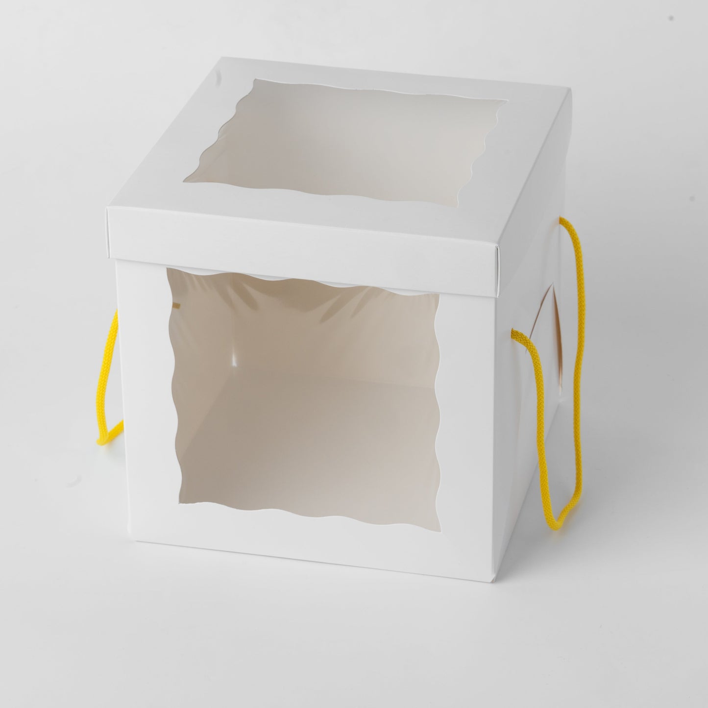 Windowed White Cake Box 20 x 20 x 20 cm with Handles