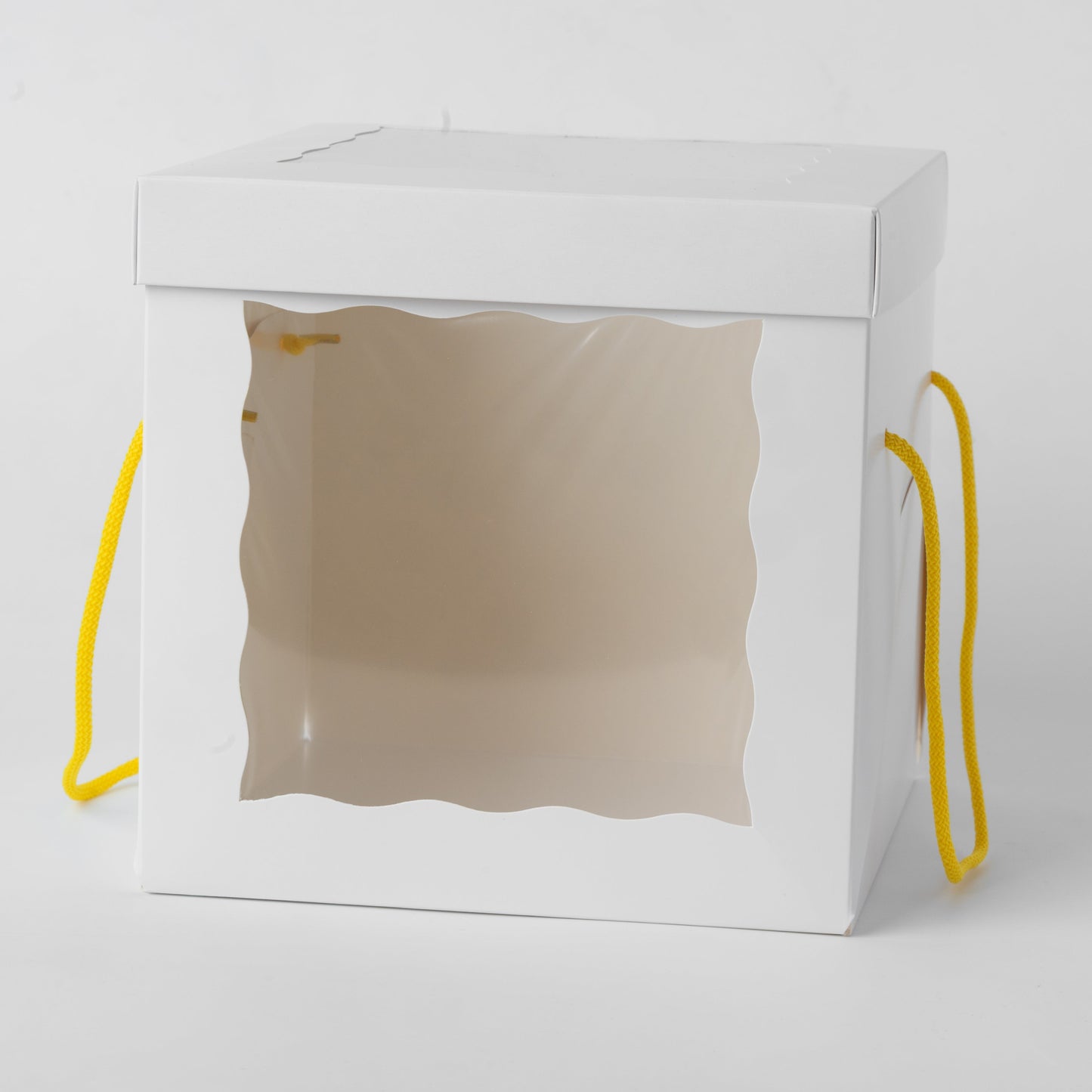 Windowed White Cake Box 20 x 20 x 20 cm with Handles