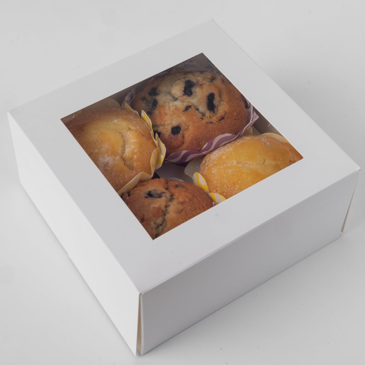 Windowed 4 cupcake box with inserts, CBC16168MC
