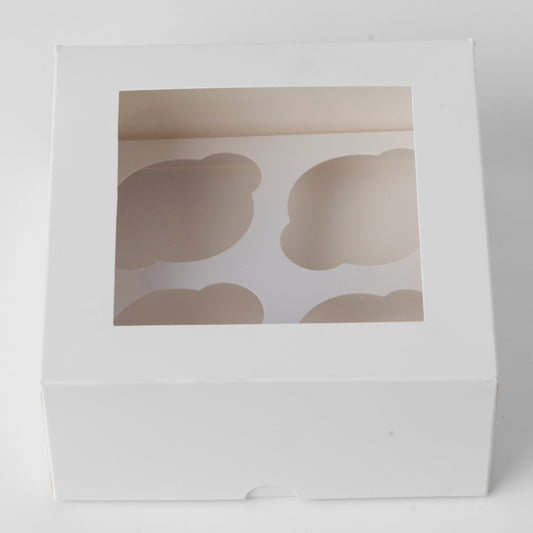 Windowed 4 cupcake box with inserts, CBC16168MC