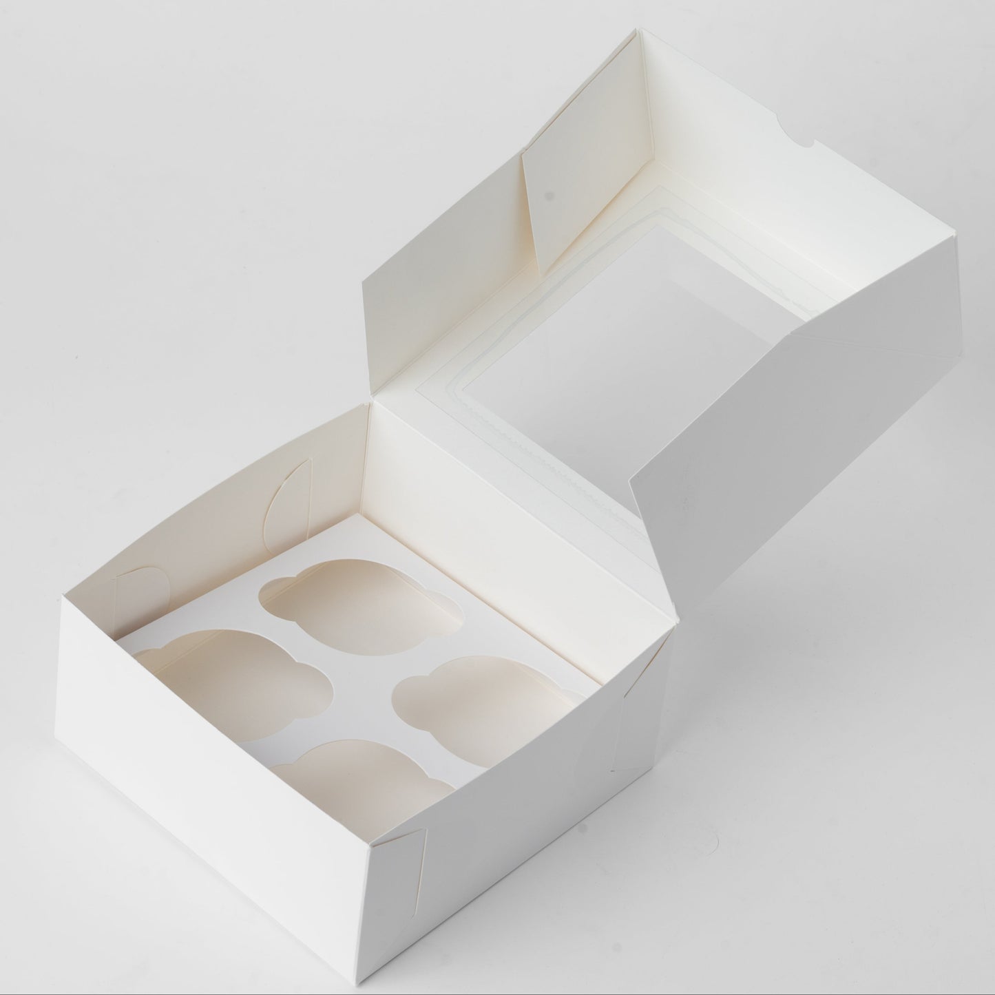Windowed 4 cupcake box with inserts, CBC16168MC
