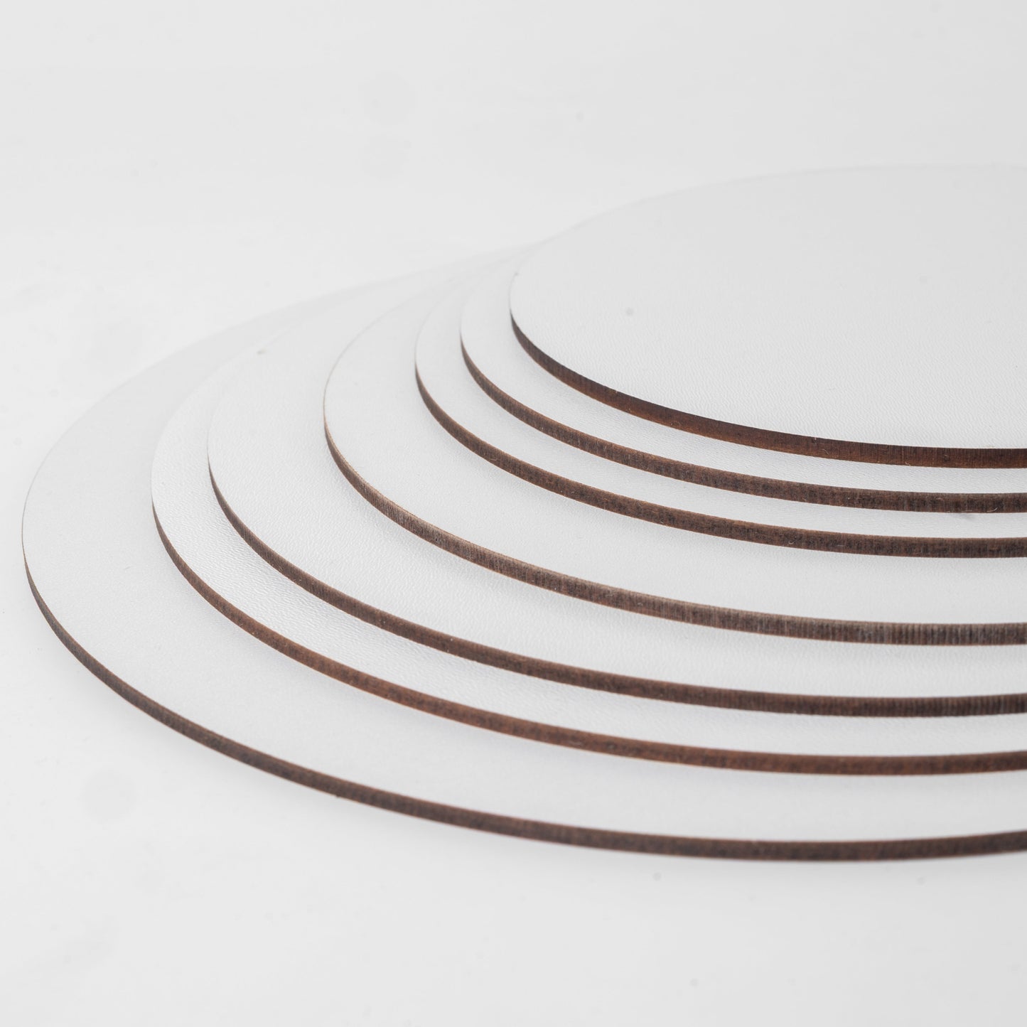 3MM, MDF, WHITE, ROUND,  Plain Wooden Boards