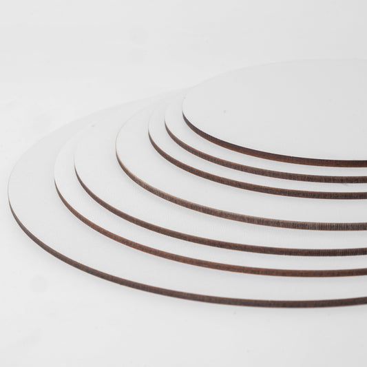3MM, MDF, WHITE, ROUND,  Plain Wooden Boards