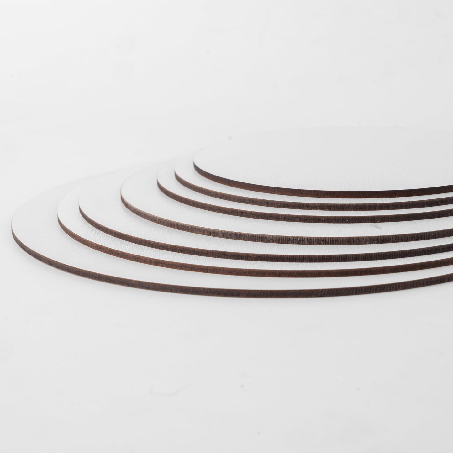 3MM, MDF, WHITE, ROUND,  Plain Wooden Boards