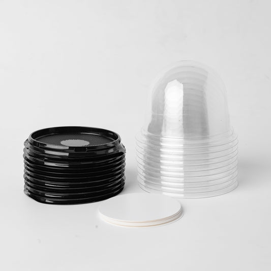 Large Single Transparent Dome, Black, Set of 10,  CD89S10