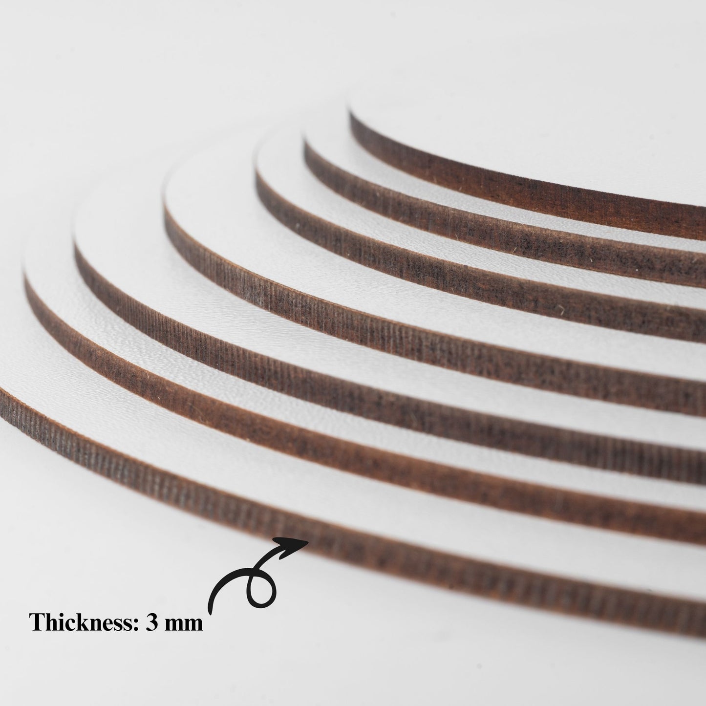 3MM, MDF, WHITE, ROUND,  Plain Wooden Boards