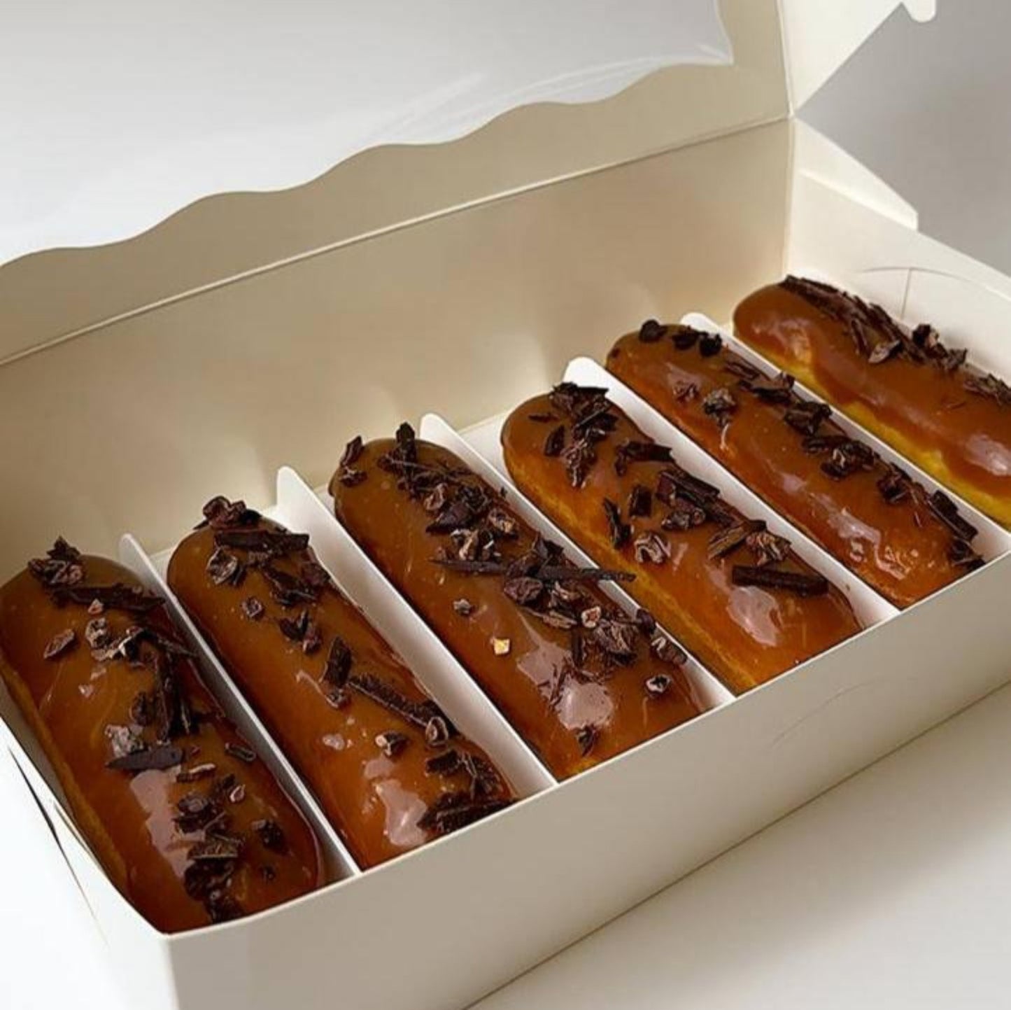 White U-Card 4 x 13.5 x 2 cm tray for Eclair, Set of 20