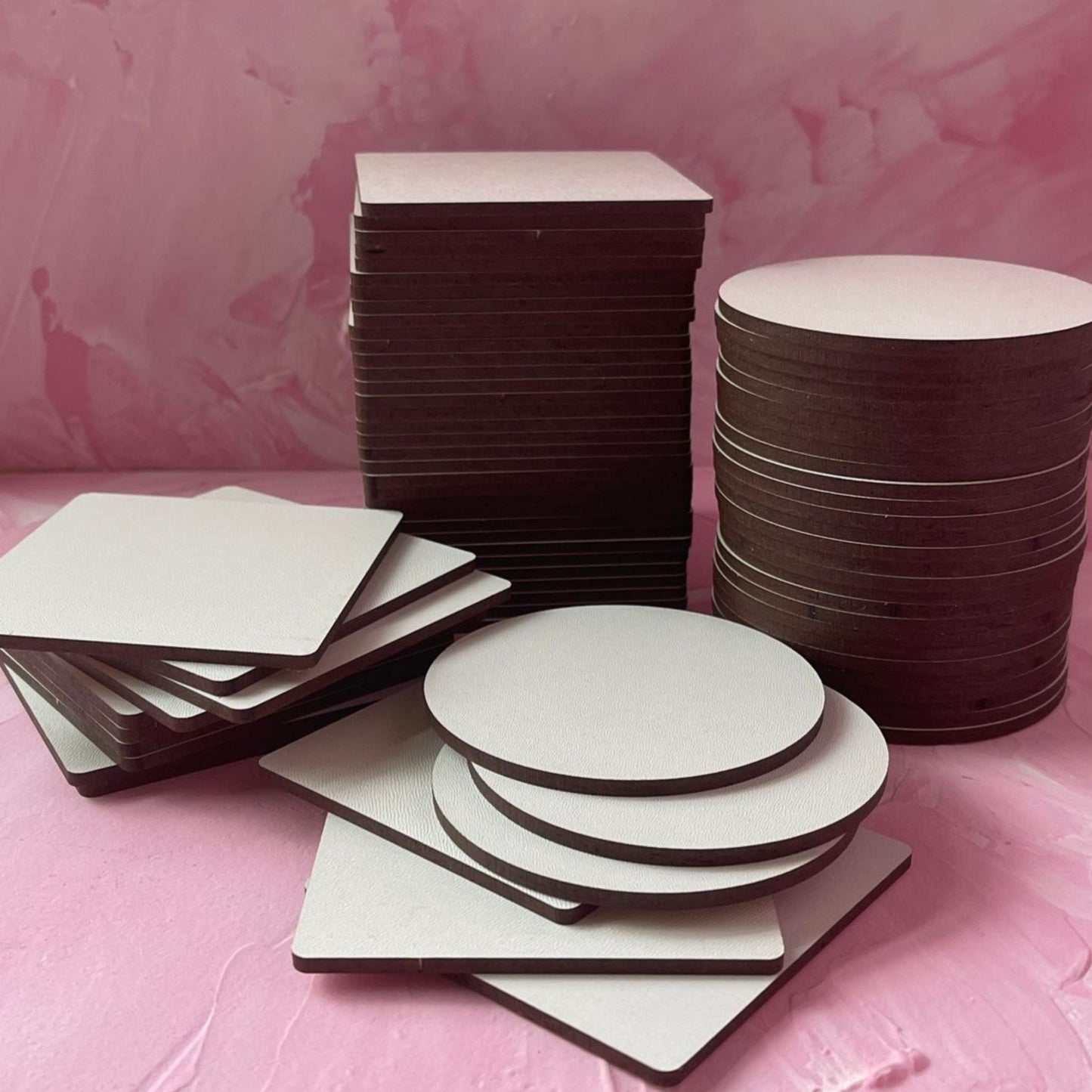 Wooden Boards for Mini Cakes ⌀ 8 cm, set 0f 50 pcs