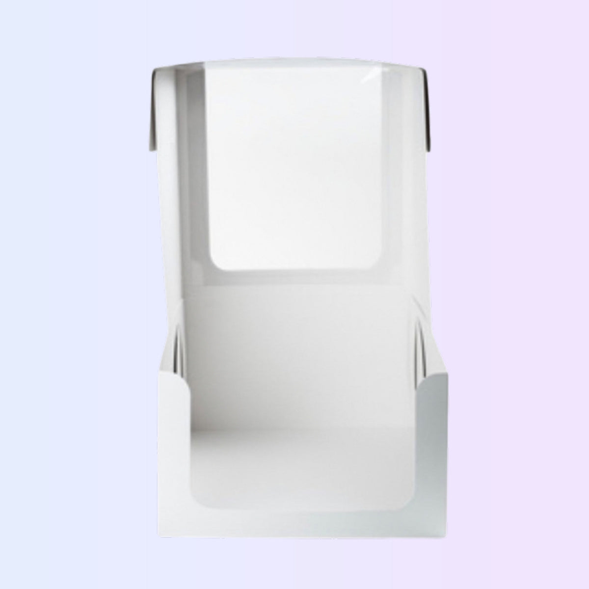 Windowed white cake box open front