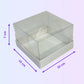 Transparent box for 1 mini cake 10 x 10 x 7 cm with size guide