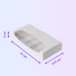 Windowed eclair and cakesicle box 31 x 14.5 x 5 cm with size guide