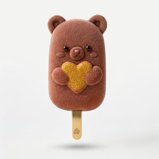 Teddy Heart Lollipop Silicone mould, HM345