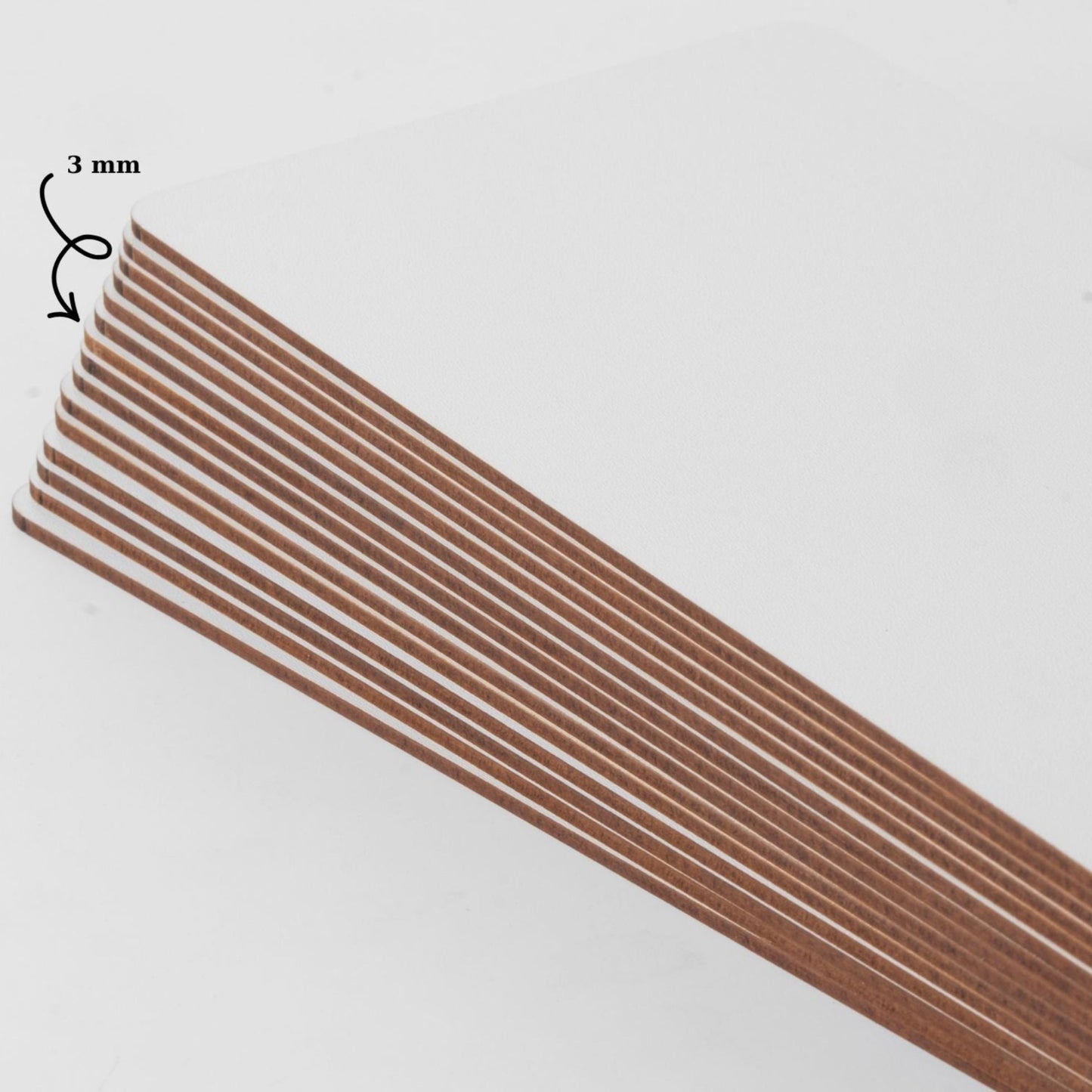 3MM, MDF, WHITE, RECTANGLE, Plain Wooden Boards