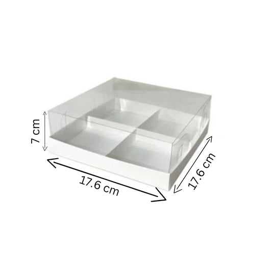 Transparent box for 4 mini cakes, CB17177MC