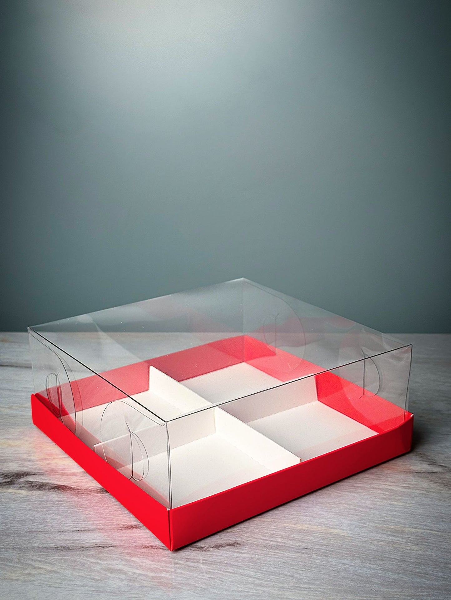 Transparent box for 4 mini cakes, CB17177MC