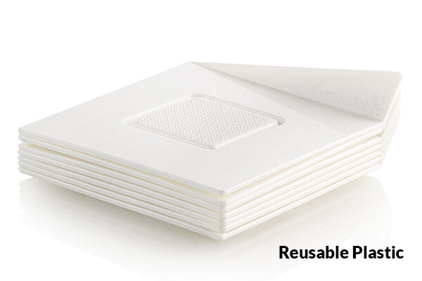White, Square 83x83 mm, Silikomart Mini Cakes Trays, Set 100