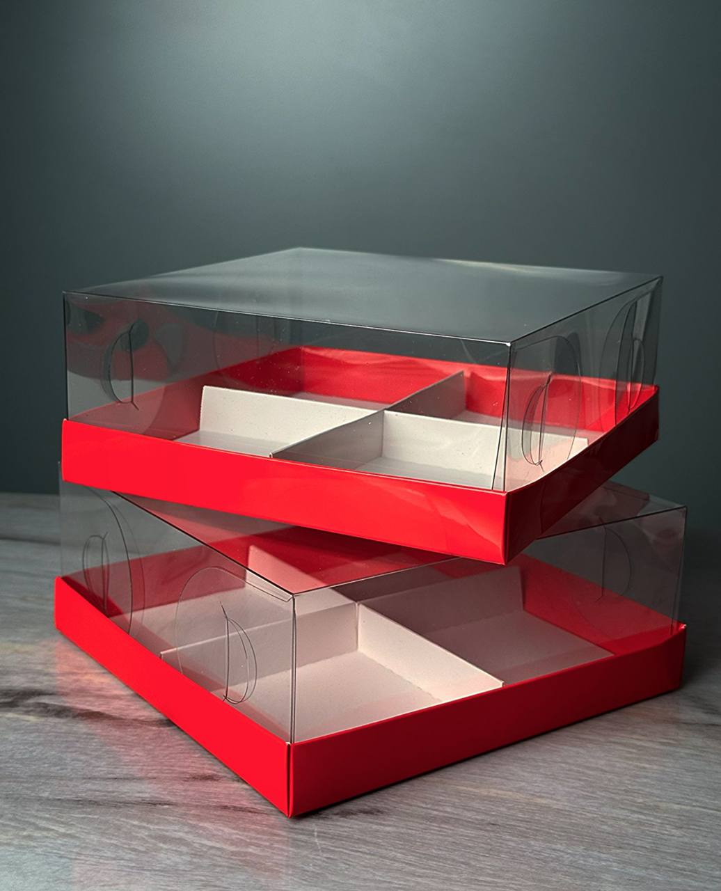 Transparent box for 4 mini cakes, CB17177MC