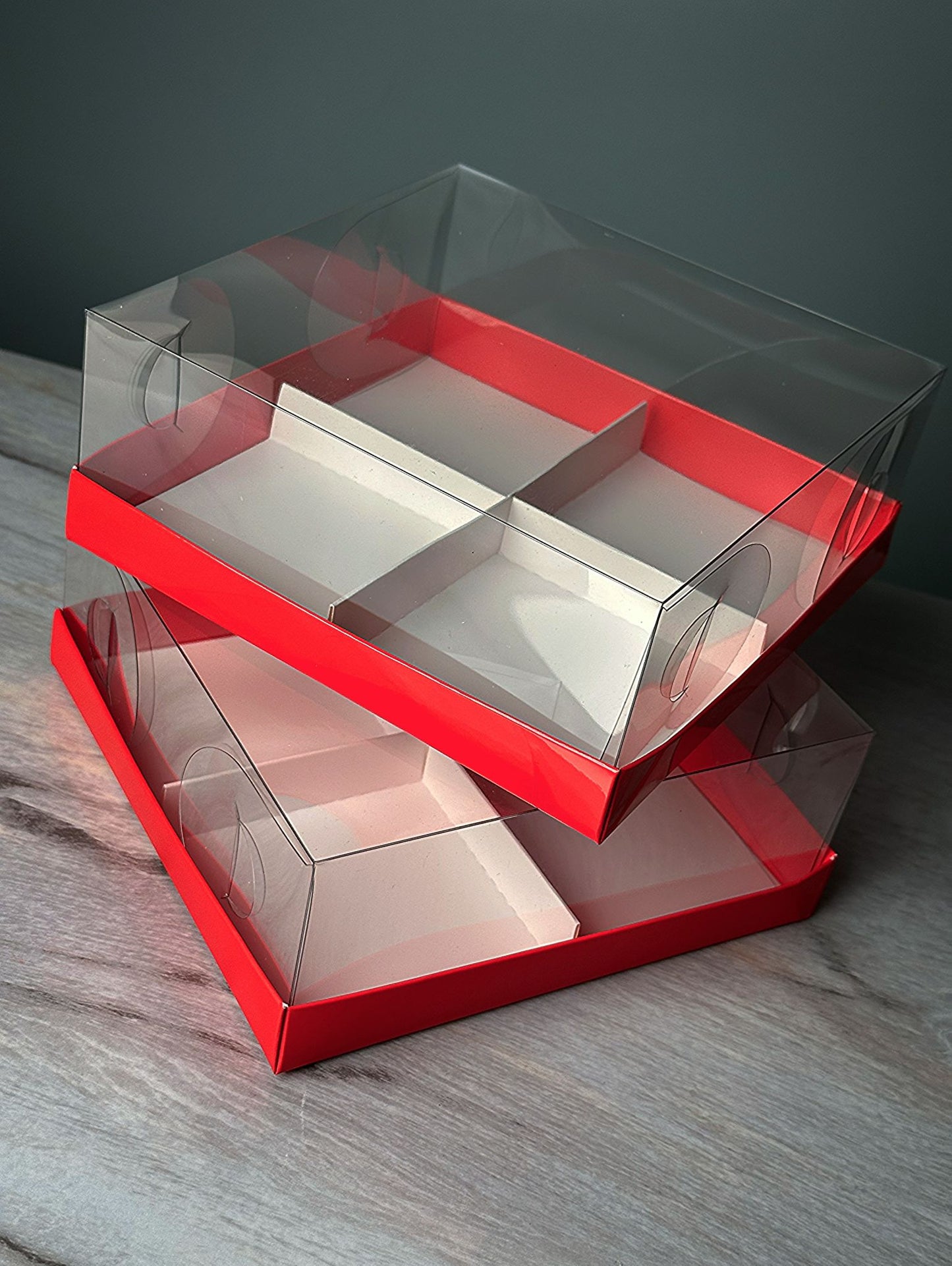 Transparent box for 4 mini cakes, CB17177MC