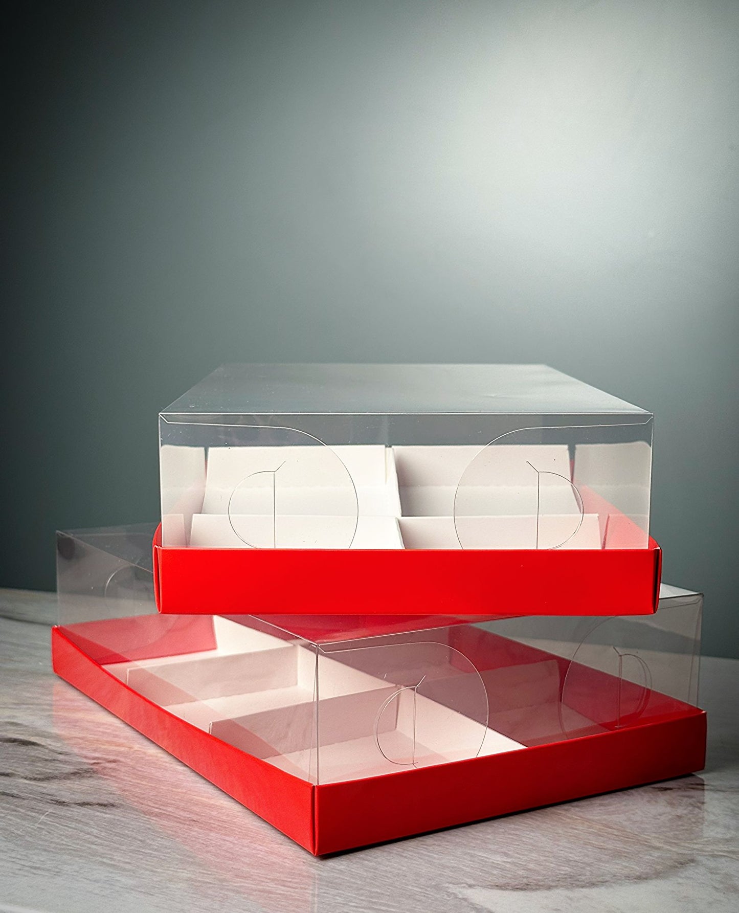 Transparent box for 6 mini cakes, CB26177MC