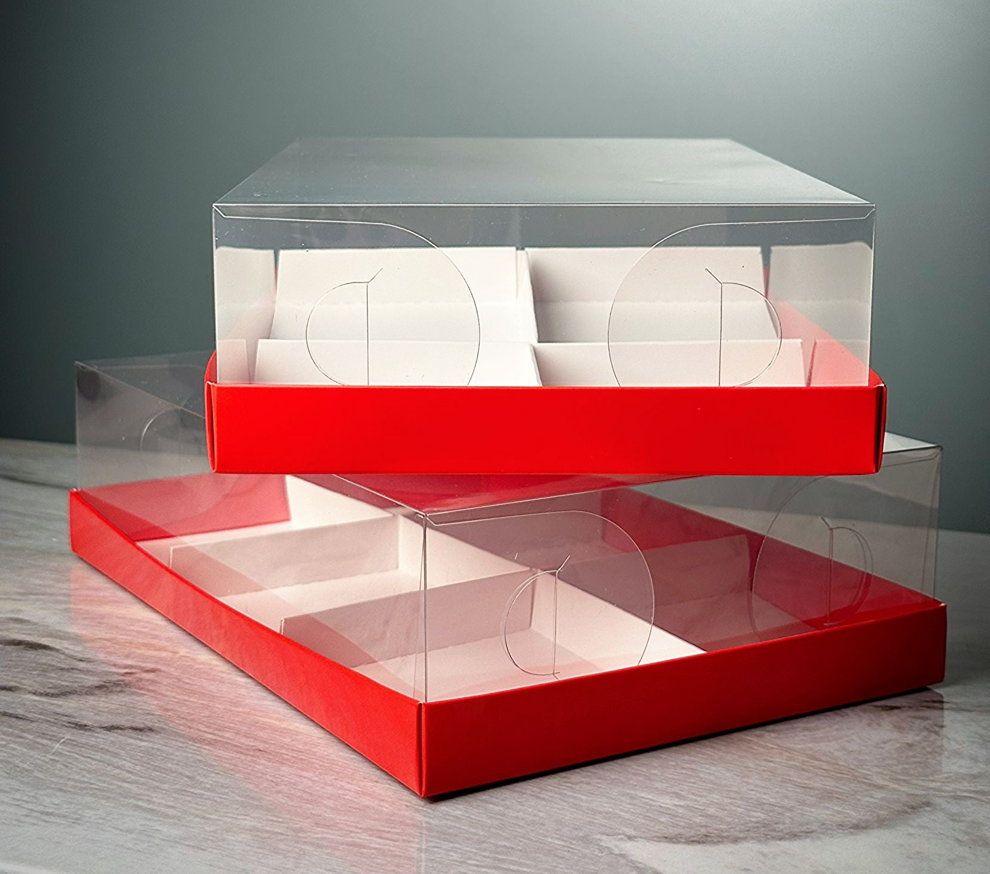 Transparent box for 6 mini cakes, CB26177MC