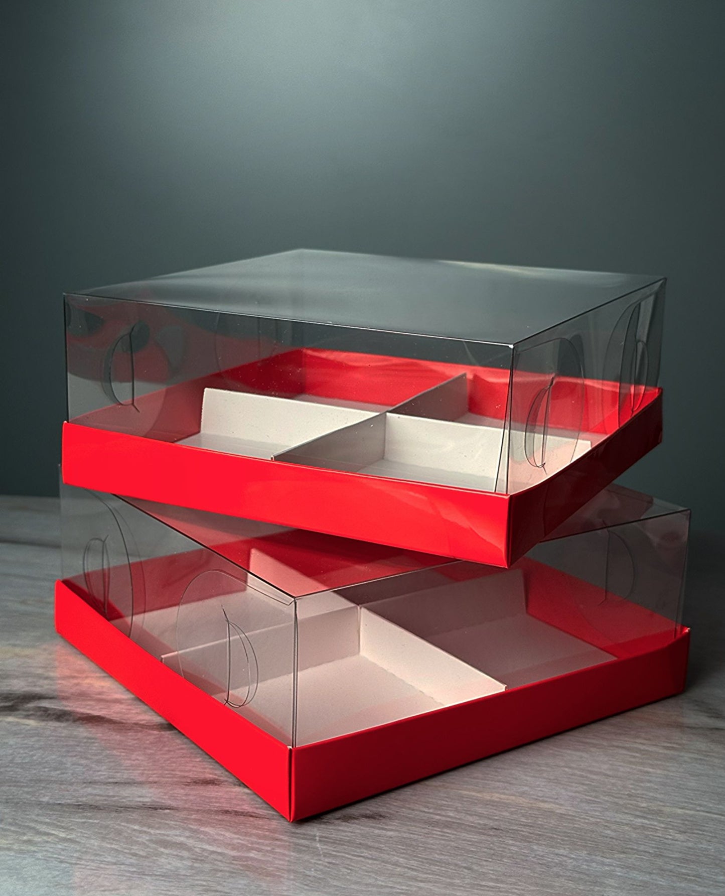 Transparent box for 4 mini cakes, CB17177MC