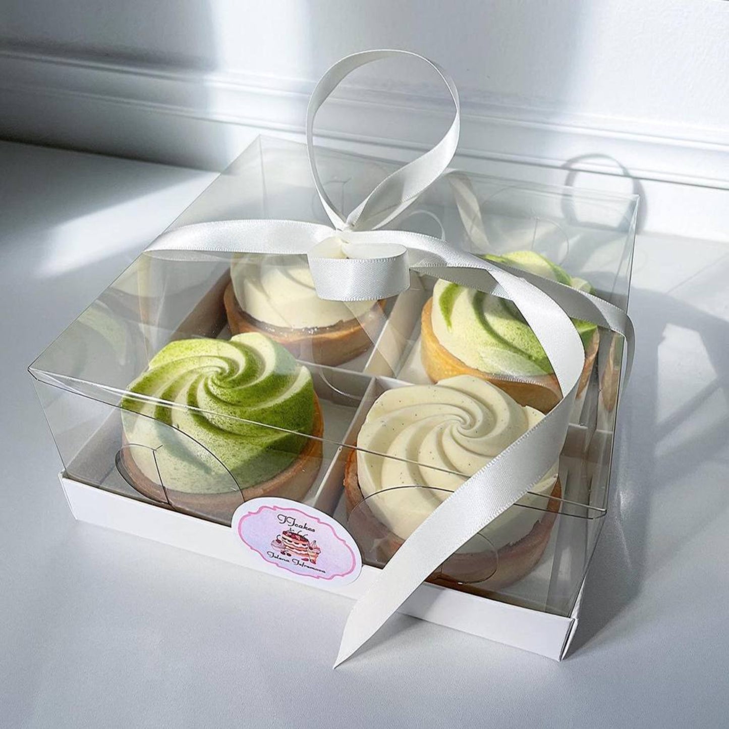 Transparent box for 4 mini cakes, CB17177MC