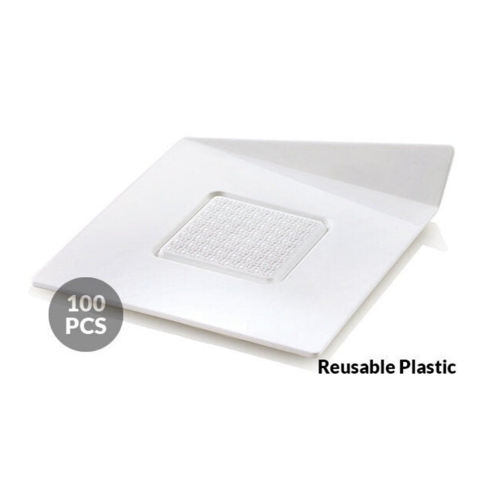Silikomart white square mini cake tray 83x83 mm, set 100